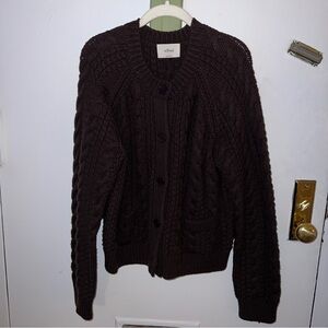 Aritzia Wilfred Leah Cardigan, Size L, Rich Mocha Brown
